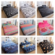 【Hot Sell Cadar】1 PC Bohemian Style Fashion Floral Print Fitted Sheet Single/Super Single Queen King/Super King Size Bed Mattress Cover