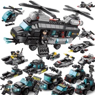 1030PCS Mainan Bricks Tentara Blok Bangunan Mobil Militer Truk Pesawat Model Senjata Bata Set Konstr