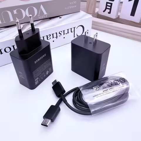 Samsung 60W PD Charger Super Fast Charge EU US Adapter 1M Type C Cable For S26 S25 S24 Ultra S25FE A