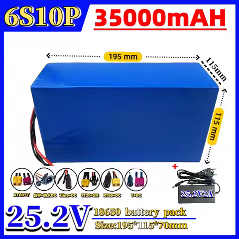 New 6s10p battery pack 22.2V 35000mAh 18650 lithium, suitable for audio lights, booth solar lights, 