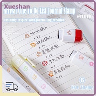XUEXII Arrival Cute To Do List Journal Stamp, Portable Detachable Seal Pen,  Multi-Head Stamp Mark K