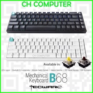 TECWARE B68 BLACK/WHITE WIRELESS MECHANICAL KEYBOARD (GATERON YELLOW/ GATERON BROWN)