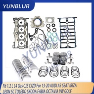 Engine Rebuild Full Gasket Piston Bearing Kit Fit 1.2 L Gas CJZ For 13-20 AUDI A3 SEAT IBIZA LEON SC