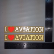 Cutting Sticker I LOVE AVIATION