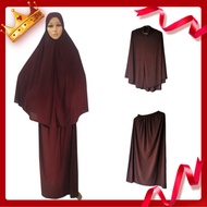 Baju Raya 2PCS Set Dress Muslimah Elastic Prayer Dress Abaya Dresses Telekung Travel Jubah Muslimah