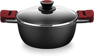 Isogona. -Bra- A410328 – 28 cm high saucepan with lid ind al/fu premiere bra