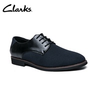 Clarks_Mens Casual Atticus Lace Navy Derby รองเท้า nubuck รองเท้า