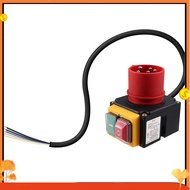 3-Phase 400 V Emergency Stop Switch 3 Phase with Cable and Phase Inverter Industrial Plug Protection