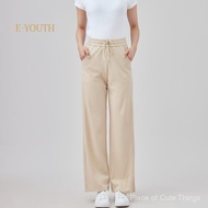 Eyouth 10176 Women Cool Silhouette Pants Straight-Leg with Drawstring Waist