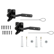 {dfthg} (GIXZ) 2 Pack Self Locking Gate Latch for Wooden Fence Heavy Dutywith Steel Spring Cable Pul