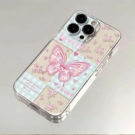 MERAH Soft Romantic Pink Butterfly Casing Vivo Y400 V60 Y19S V40 Lite 5G Y28 Y29 5Gv50 Lite Y19 Y16 