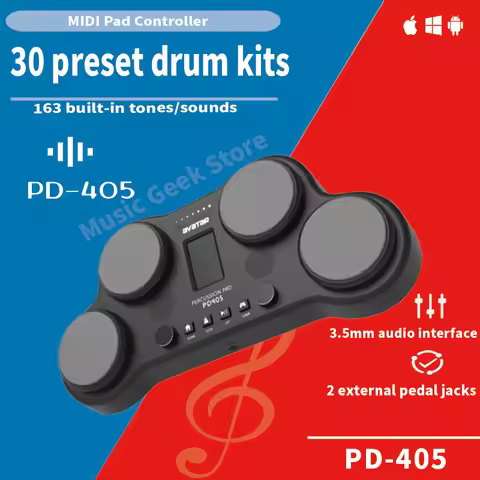 AVATAR PD405 Percussion Pad 4 Strike Zones 2 External Pedals 30 Drum Kits 163 Sounds Game Mode RGB L