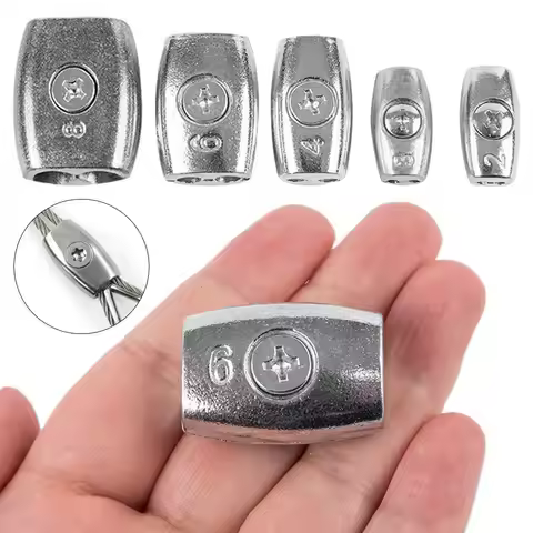 2/3/4/6/8mm Double Hole Wire Rope Grip Cable Clamp Thread Simplex Clamp Zinc Alloy Silver Cable Clip