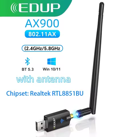 EDUP AX900 Free Driver Wireless USB Adapter 900Mbps Transmission Rate Bluetooth 5.3 Dual Band 2.4/5G