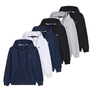 【100%Original】Ralph Lauren men's Autumn and winter hooded sweatshirt RL lelaki jaket zipper top