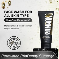 Mens 5 In 1 Face Wash 100ml Coffee Ginseng Deep Cleansing Oil Brightening Face Cleanser Skin L7o1