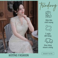 Huong fashion high-end long lace dress