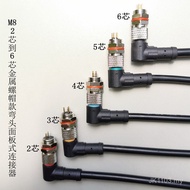 M8 Elbow Panel Connector M8 Plug 90 Degree Waterproof Connector M8 Injection Molding Elbow Connectio