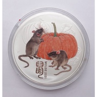 2020 Perth Mint Australia Lunar Mouse 1kg .9999 Silver Coin BU Coloured (Series III) 1 kg kilo Color