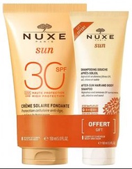 Nuxe 30SPF 日曬融化防曬霜 面部及身體 150 毫升 + 日曬後沐浴洗髮露 100 毫升 Sun Melting Sun Cream Face and Body 150ml + Shower