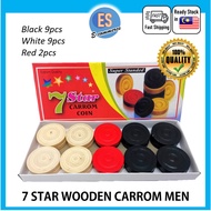 🌟🆂🅰🅻🅴🌟 7 STAR WOOD CARROM MEN CARROM COIN BUAH CARROM KAYU