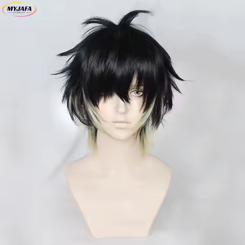 Towa Cosplay Wig Slow Damage Cosplay Short Black Blonde Heat Resistant Synthetic Hair Halloween Part
