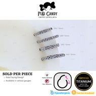 FiBiCandy HSR0005 Saria 6mm Inner Diameter Astm F136 Titanium Earring Clicker CZ Helix Piercing