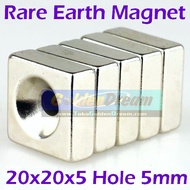 20x20x5mm Hole 5mm Strong Neodymium Magnet 20x20x5mm Hole 5mm N52 20x20x5 Square