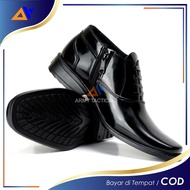 Latest PDH 02 Polri Satpam Security Police Shoes Oxford Office Work Shoes Black Men's Zipper Loafers
