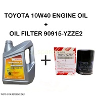 TOYOTA 10W40 SEMI SYNTHETIC 10W-40 ENGINE OIL 4L + TOYOTA OIL FILTER YZZE1 YZZE2 YZZD2 YZZD4 YZZA1 Y