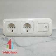 Panasonic Wide Cat6 Double CP Socket + Data Outlet