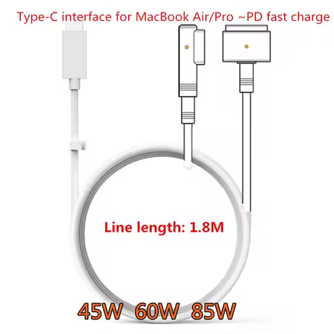 Original Magnetic PD USB-C to MagSaf*1 2 rette braided Cable For Macbook Pro Air 11 13 15 65W 87W 96