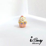 IBUY 916 Hard Gold CUPCAKE Pink Charm 0.26G 22K (916)