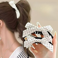 Cute Vertical Hair Clip with Polka Dot Bow, Brush House Hair Accessories