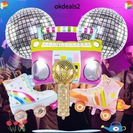 DEALSHOP 4/6pcs Roller Skate Balloon Set, 80s 90s Retro Theme 4D 4D Disco Air Ball, Inflatable Hip H