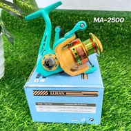 รอกสปินนิ่งรุ่น MA -1500/2500สปูลโลหะ เเข็งเเรงสีสวย เเรงดึง 10 kg.กำลังเบรค 4 kg. สินค้าพร้อมส่ง