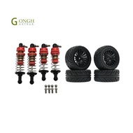 Metal  and Rubber Tire Set for SG1603 SG1604 SG1605  UD1601 UD1602 UD1603 1/16 RC Car Parts,Black
