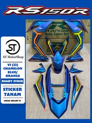 HONDA Rs-150r Rs150r V1V2 V3 (23) Chamelon Blue/Orange COVER SET (Sticker Tanam Stripe Tanam) RAPIDO