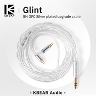 KBEAR Glint 5N OFC Silver-plated Upgrade cable Litz structure  Connector Earphone wire for KB02 KS1 