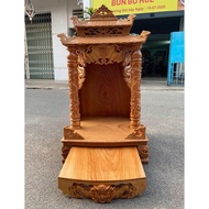 Bàn thờ thần tài ông địa gỗ gõ đỏ 50 x 90cm bàn thờ gỗ mái nhà bàn thờ gỗ