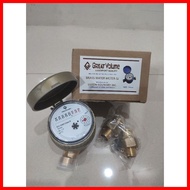 ♆ ◰ ∈ Great Volume Brass Water Meter - SJ 1/2 with two tail piece (Authentic)