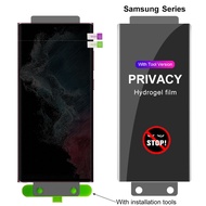 [Easy install] Full Coverage Anti Spy Privacy Soft Hydrogel Film for Samsung Galaxy A15 A25 A35 A55 A14 A24 A34 A54 S24 Ultra S23 S22 S21 S20 S10 S8 S9 S24 Plus Ultra S21 fe S20 fe Note 20 Ultra 10 9 8 A13 A04S A23 A33 A53 A73 A12 A22 A32 A42 A52 A52S A72