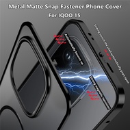 Case For IQOO 15 Ultra ⭐Metal Matte Magnetic Phone Cover⭐ Shockproof Shell Snap Fastener Magnet 15Ul