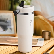 Coffee Mug Termos Water Bottle with Straw Big Thermos Bottle 900ml Portable Vaccum Tea Cup Travel Tumbler Bottle Stainless Steel