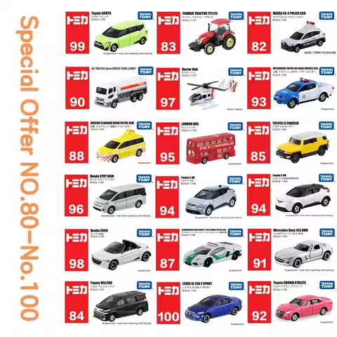 Special Offer Takara Tomy Tomica No.81-No.100 Cars Hot Pop 1:64 Kids Toys Motor Vehicle Diecast Meta