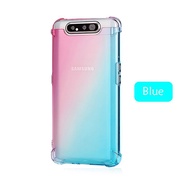 Carristo Samsung Galaxy A80 Anti Shock Case Cover Rainbow Aurora TPU Soft Casing Housing