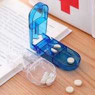 **包郵** [透明] 便攜藥丸切割器 塑膠切藥器 長方形藥片分割器 切藥刀 [平行進口]