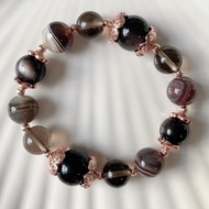 Dara Bracelet (Silver Obsidian, Smoky Quartz, Botswana Agate)