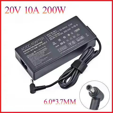 200W 20V 10A Laptop Charger Adapter ADP-200JB D For ASUS TUF DASH F15 FX516PR FA506QR ROG ZEPHYRUS G