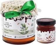 Farm Naturelle -Raw Natural Unprocessed Raw Neem Forest Flower Honey 300GMS & Raw Cinnamon Flower Ho